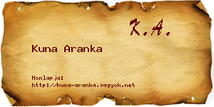 Kuna Aranka névjegykártya